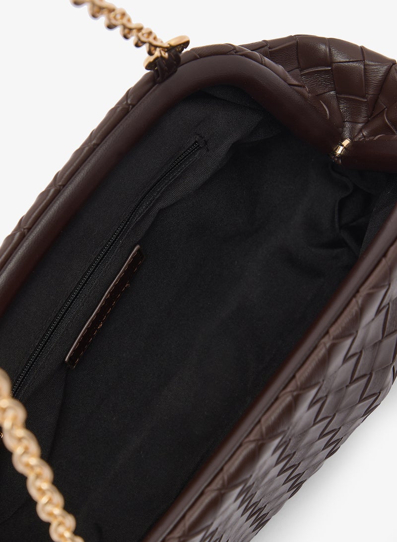 جلاموروس حقيبة يد منسوجة باللون البني - Image 4